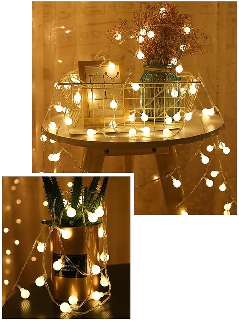 Warm White 20ft USB Powered Globe String Lights — 40 LED Fairy Lights for Indoor Outdoor Decor