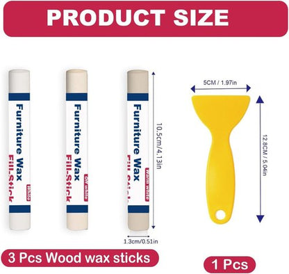 Kenbry Wood Filler Sticks - White Wax Fill Stick for Wood Repair | Fix Scratches, Cracks & Gouges