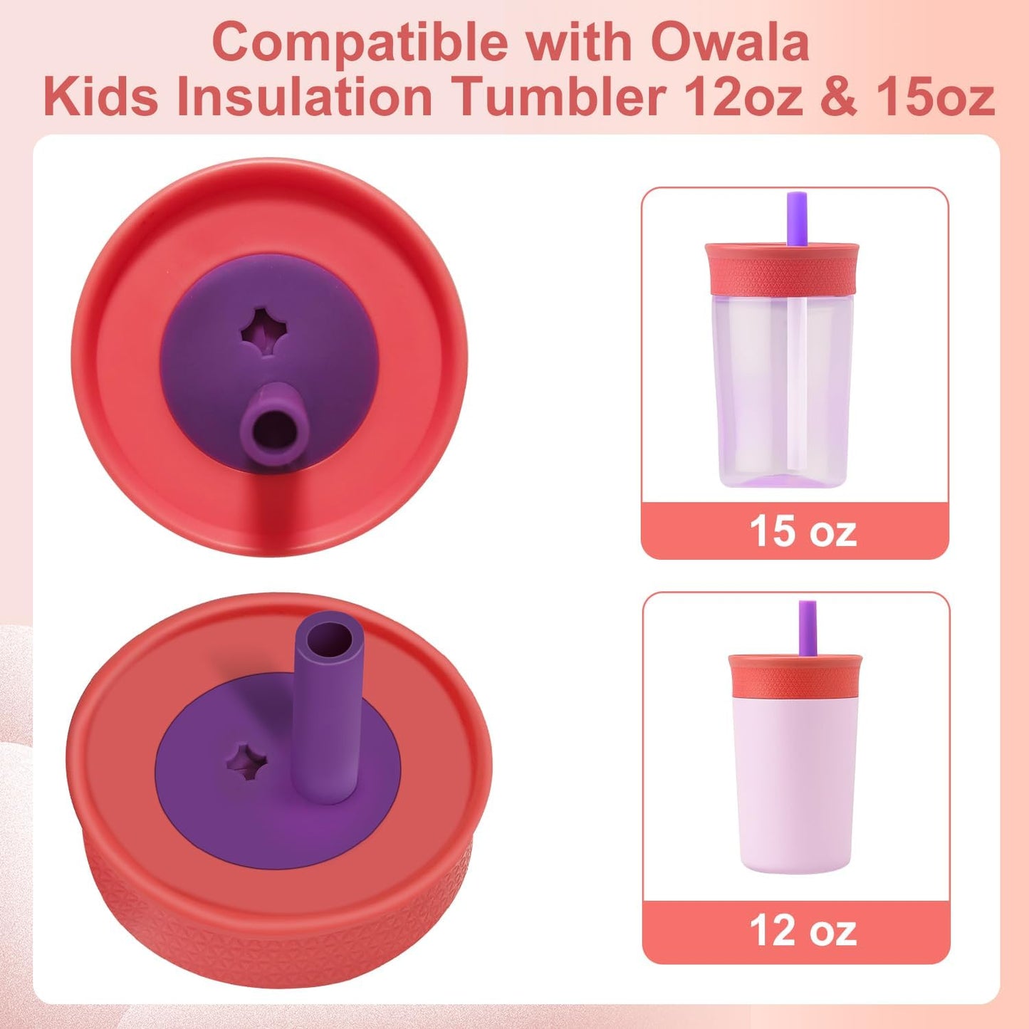 Owala | 2-Pack Replacement Lids for Kids Insulation Tumblers - Spill Resistant, BPA-Free, Dishwasher Safe