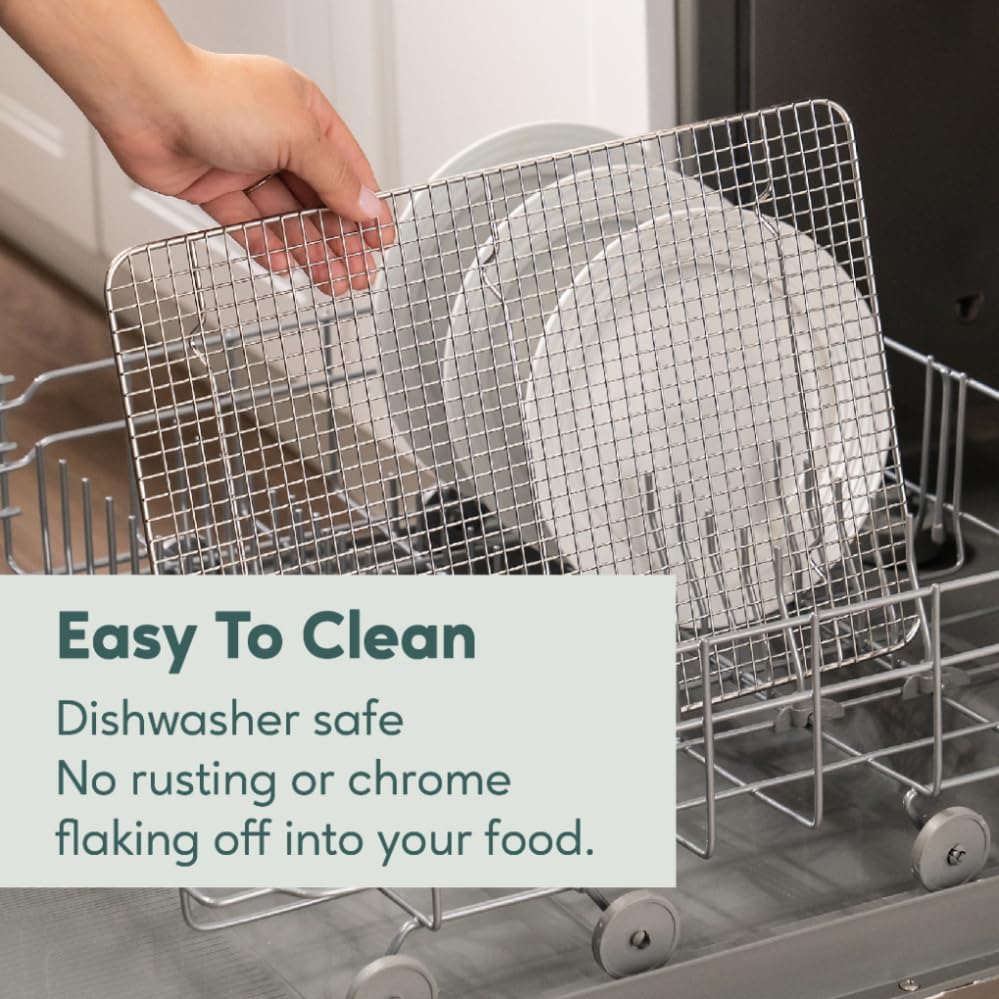 Ultra Cuisine Stainless Steel Cooling & Baking Rack Set - Heavy Duty, Oven & Dishwasher Safe - 11.5 x 16.5 Inch, Set of 2
