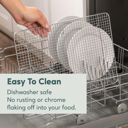 Ultra Cuisine Stainless Steel Cooling & Baking Rack Set - Heavy Duty, Oven & Dishwasher Safe - 11.5 x 16.5 Inch, Set of 2
