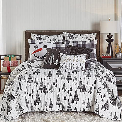 King Size Northern Star Quilt Set - Reversible Christmas Bedding with Pillow Shams