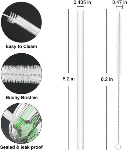 Hydrojug Replacement Straws - 6 Pack Reusable Straws with Cleaning Brush for 40 oz Tumbler