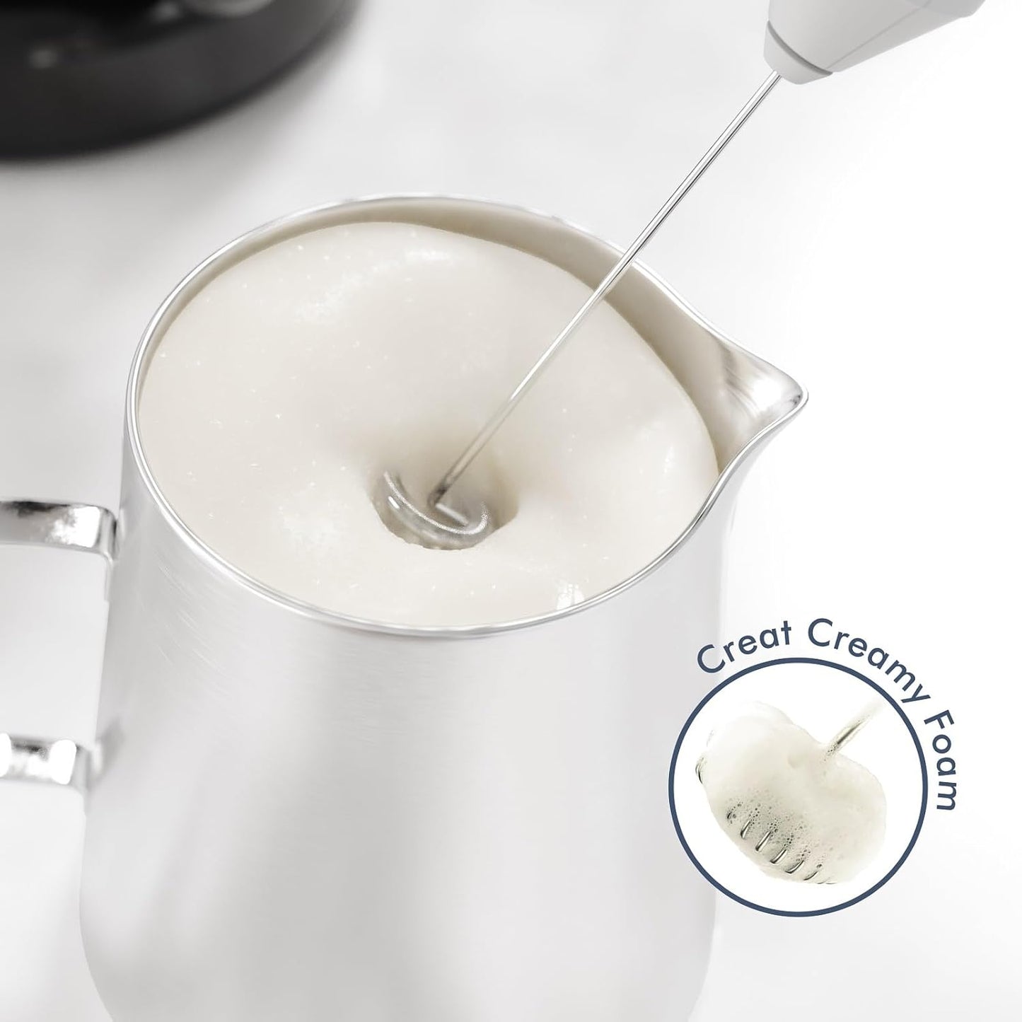 Powerful Milk Frother Handheld Foam Maker, Mini Whisk Drink Mixer for Coffee, Cappuccino, Latte, Matcha, Hot Chocolate, No Stand, Dark Orchid