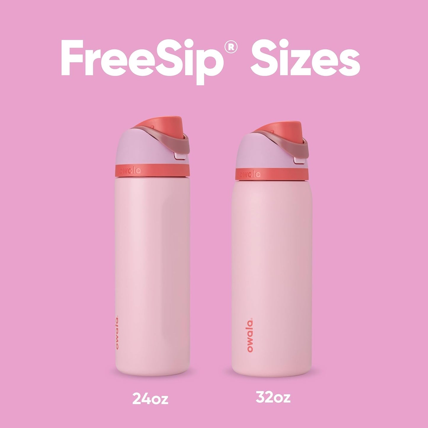 Owala FreeSip Insulated Stainless Steel Water Bottle - BPA-Free, 32 oz, Pink, Ideal for Sports & Travel