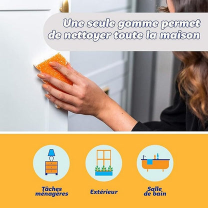 Scrub Daddy Eraser Daddy 10x, Magic Eraser Sponge for Painted Walls, Skirting Board Cleaner, Melamine Sponges, Dual-Sided Scrubber Pads, All Purpose Cleaning Sponges, Magical Mark Remover, 2 Pack