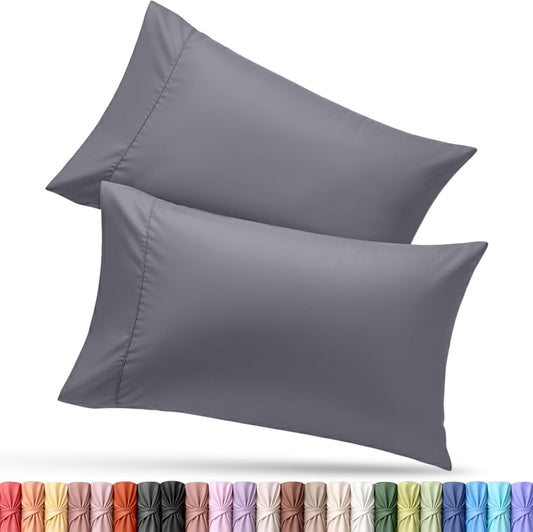 Utopia Bedding King Pillow Cases - Soft Brushed Microfiber - 2 Pack, Fade Resistant | 20 X 40 Inches, Grey
