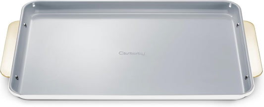 Caraway Non-Stick Ceramic Baking Sheet - Non-Toxic, PTFE & PFOA Free - Ideal for Baking & Roasting - Large (18" x 13") - White