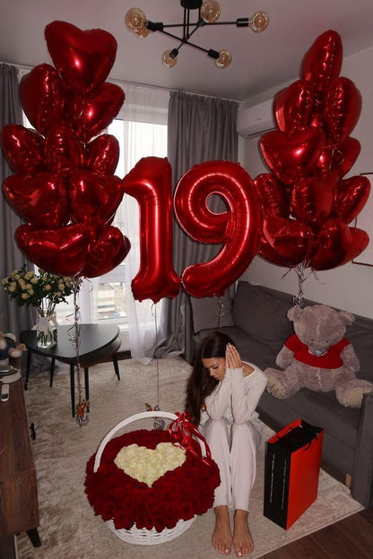 Red Number 19 Balloon - 40 Inch Foil Birthday Decoration for Men & Women | Perfect for Parties
