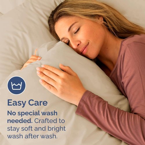 King Standard Pillow Cases - Soft Hotel Quality Covers for Comfy Bedding | Set of 4 in Wheat