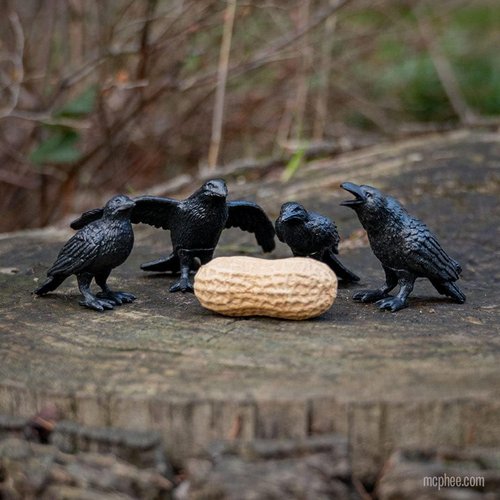 Archie McPhee Murder of Crows Figures - Unique Set of 4 Decorative Collectibles