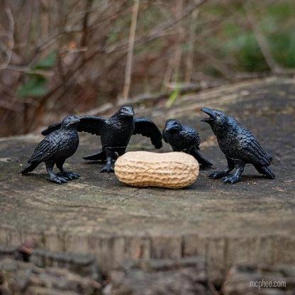 Archie McPhee Murder of Crows Figures - Unique Set of 4 Decorative Collectibles