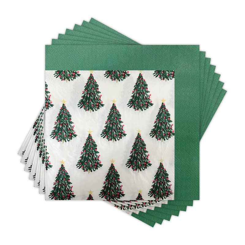 Christmas Paper Napkins - 20 Pack, 2-Ply, 6.5 Inch, Colorful Holiday Serviettes