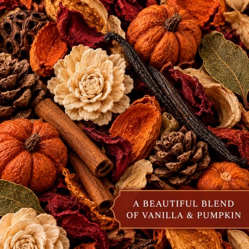 Vanilla Pumpkin Potpourri - Fall Home Decor - 7 oz - Scented Decorative Mix