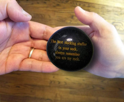 The best stocking stuffer in Your sock, always remember, you are my rock, engraved rock (Black)