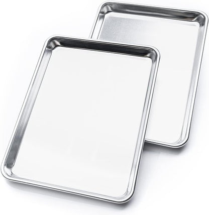 KITCHENATICS Quarter Sheet Baking Pans - Nonstick Aluminum Cookie Sheet Set, 9.6" x 13", Set of 2