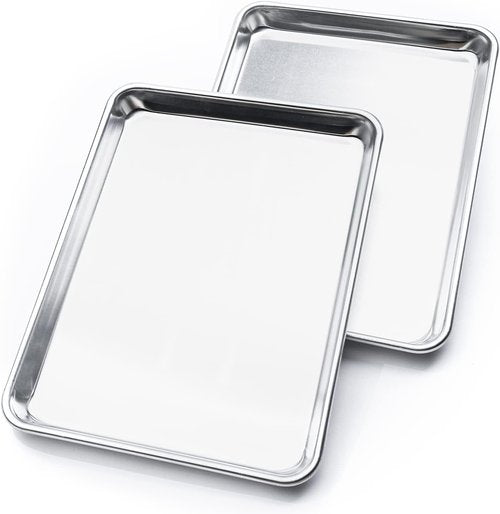 Kitchenatics Baking Sheet Pans - Commercial Quality Nonstick Aluminum for Roasting & Baking | Set of 2, 10.6 x 15.6 IN