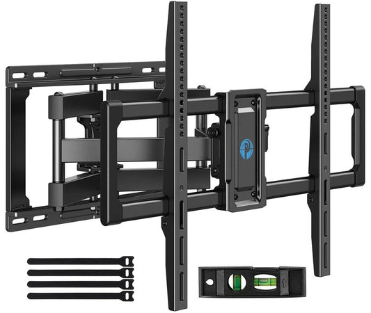 Pipishell Full Motion TV Wall Mount for 40–82 inch TVs, Swivel TV Wall Mount with Smooth Dual Arms, Wall Bracket Fits Most 55+ 65+ 75+ TVs, Max VESA 600x400mm, Fits 12″/16″ Wood Studs, up to 110 lbs