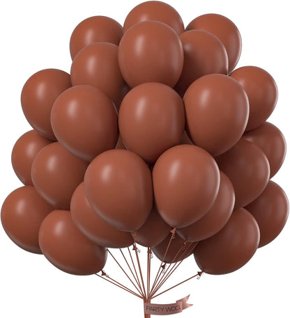 PartyWoo Brown Balloons - 51 Pcs 12 Inch Dark Brown Latex Balloons for Weddings & Celebrations