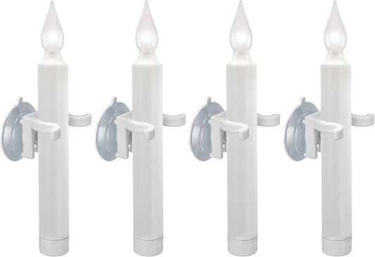 612 Vermont LED Window Candles - Battery Operated with Timer | Bright Hot Spot, Pack of 4