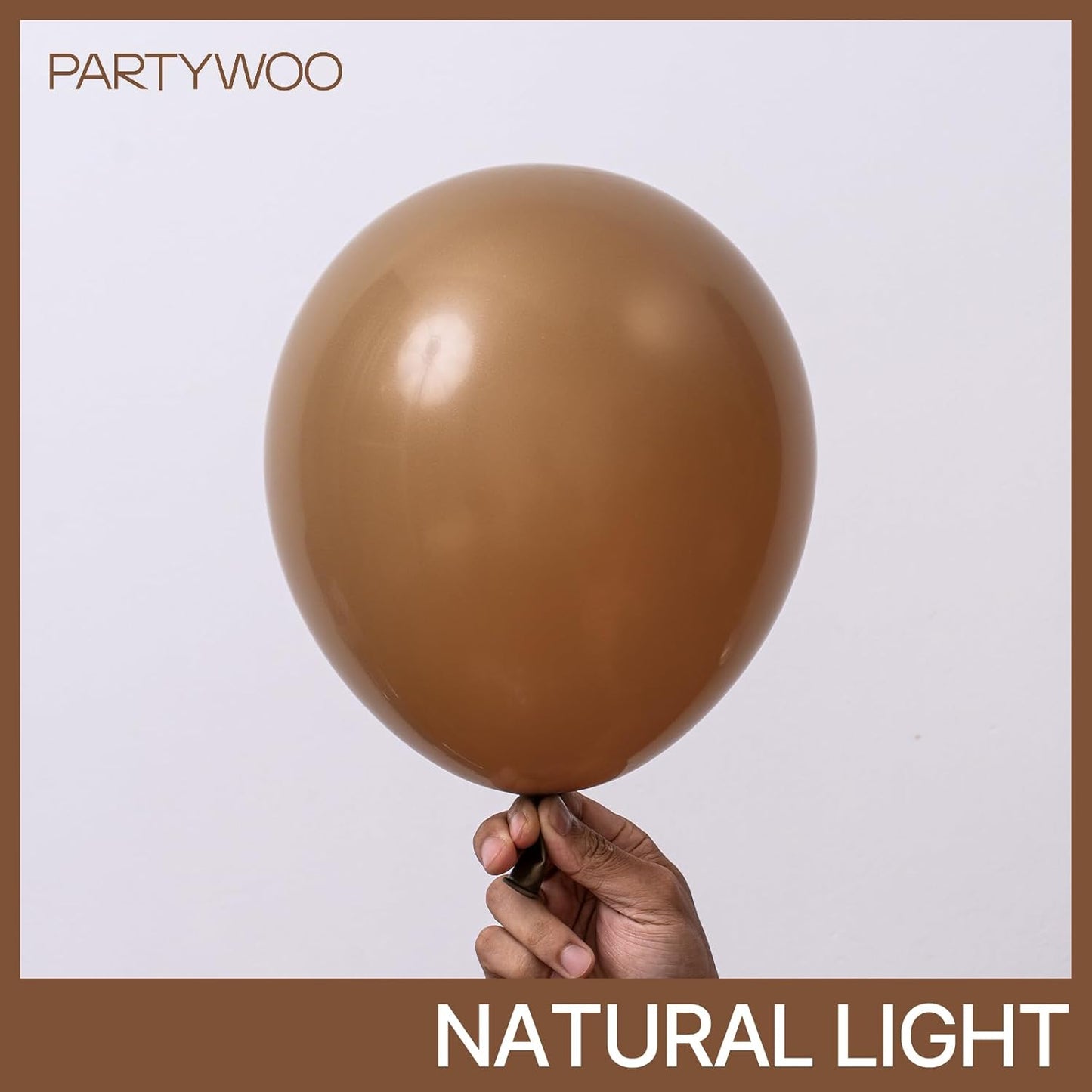 PartyWoo Brown Balloons - 100 Pcs Boho Neutral Coffee Arch Kit | 5-18 Inch Sizes for Weddings & Celebrations