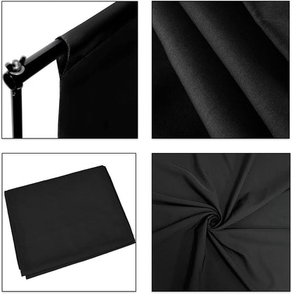 Skiennix Black Backdrop Fabric - Perfect for Portraits & Video Shoots | 5x7ft Size