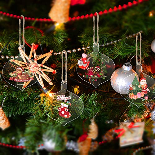 Christmas Ornament Blanks Acrylic Clear Flat Discs 3 Inch for Crafts - Variation C