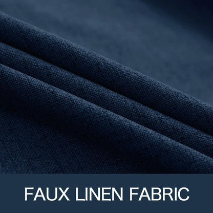MIULEE Blackout Curtains - 100% Linen Textured Thermal Insulated Drapes | Midnight Blue, 52 x 72 Inch (2 Panels)