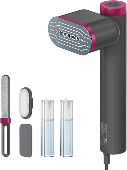 Skiennix Travel Clothes Steamer - Powerful 1200W Handheld Iron with 15s Fast Heat-Up & 10-Min Continuous Steam | Mini Portable 5-in-1 Wrinkle Remover Kit