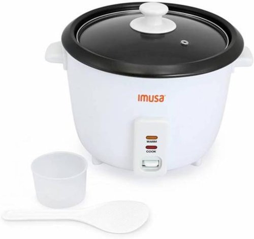 IMUSA USA Electric Nonstick Rice Cooker - 8-Cup Uncooked | 16-Cup Cooked Capacity, White
