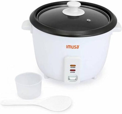 IMUSA USA Electric Nonstick Rice Cooker - 8-Cup Uncooked | 16-Cup Cooked Capacity, White