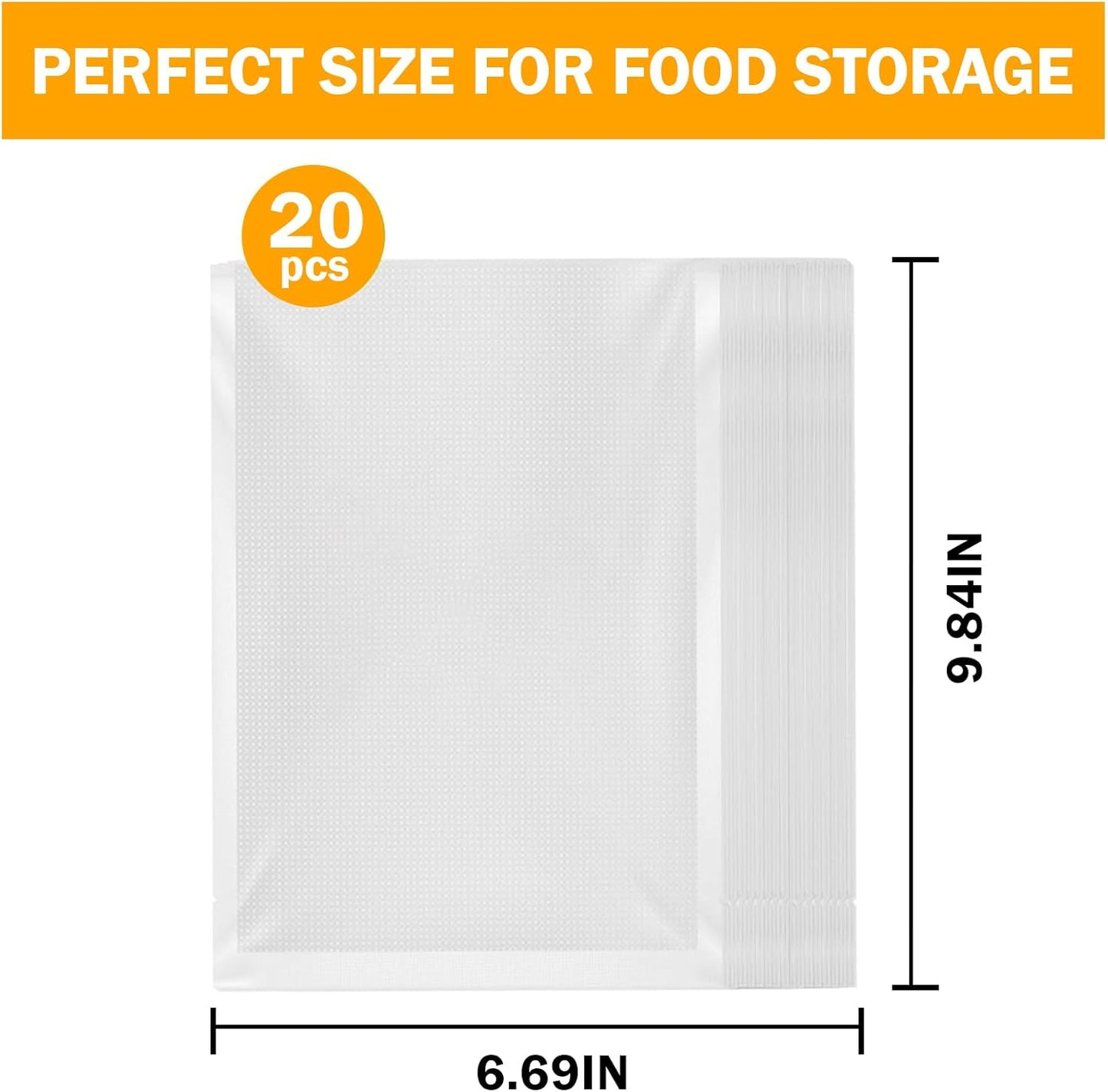 Vacuum Sealer Bags by [Brand Name] - Heavy-Duty 10x7 Inch, BPA-Free & Puncture-Resistant | Ideal for Food Storage & Sous Vide Cooking