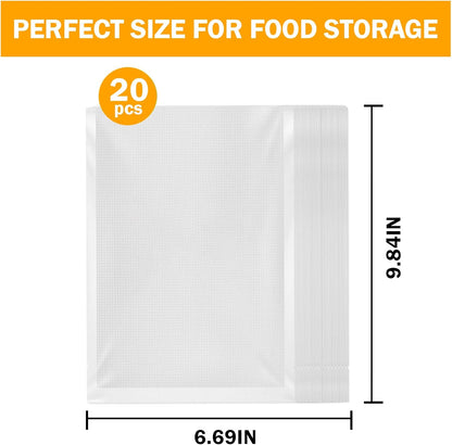 Vacuum Sealer Bags by [Brand Name] - Heavy-Duty 10x7 Inch, BPA-Free & Puncture-Resistant | Ideal for Food Storage & Sous Vide Cooking