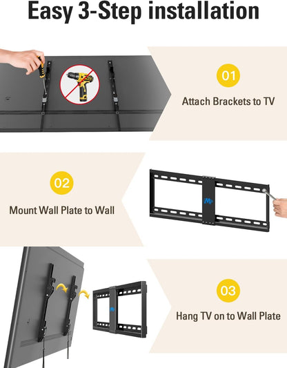 Mounting Dream TV Wall Mount - Universal Tilt Design for 37-75 Inch TVs | Supports Up to 132lbs