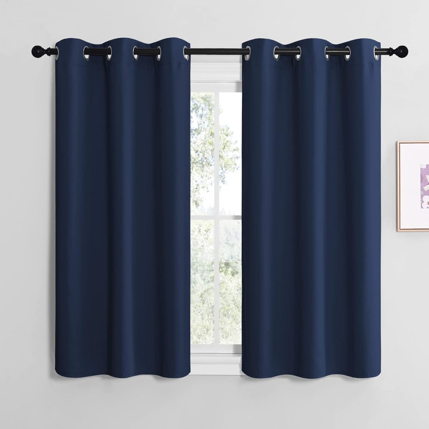NICETOWN Blackout Curtain Panels - Energy Saving Thermal Insulated Drapes | Navy, 42 x 50 Inches (1 Pair)