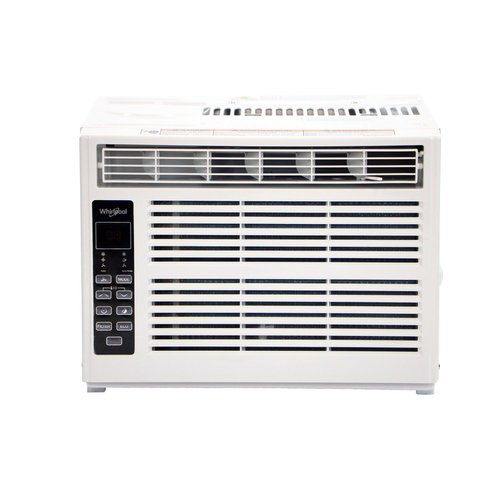 Whirlpool 8,000 BTU Window Air Conditioner with Dehumidifier, 115V, Window AC for Rooms up to 350 Sq. Ft., Living Room, Bedroom, or Apartment, with 3 Speeds, Remote Control, and 24H Timer, White