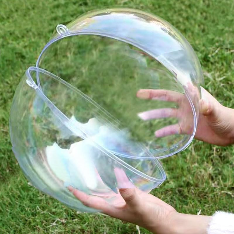 Extra Large Clear Fillable Christmas Ornaments Set - 12 Inch Shatterproof Baubles for DIY Crafts, Weddings, Holiday Decor (2 Pieces) - Variation: 300mm/12inch