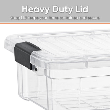 Superio Clear Plastic Storage Bin - 7.4 Quart, Non-Toxic & BPA Free, Stackable Organizer Box for Home & Office