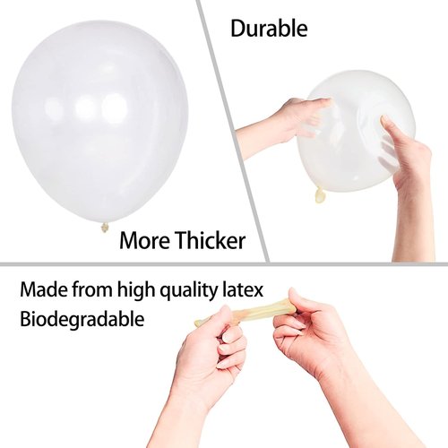 KAWKALSH Clear 5-Inch Balloons - 200 Mini Latex Party Balloons for Birthday & Baby Shower Decor