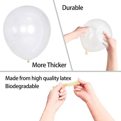 KAWKALSH Clear 5-Inch Balloons - 200 Mini Latex Party Balloons for Birthday & Baby Shower Decor