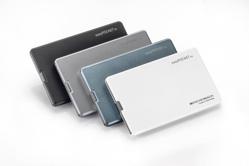 ESCHENBACH 1521-22 Portable Thin Lighted Magnifying Glass Easy Pocket Metallic Blue 4X Made in Germany