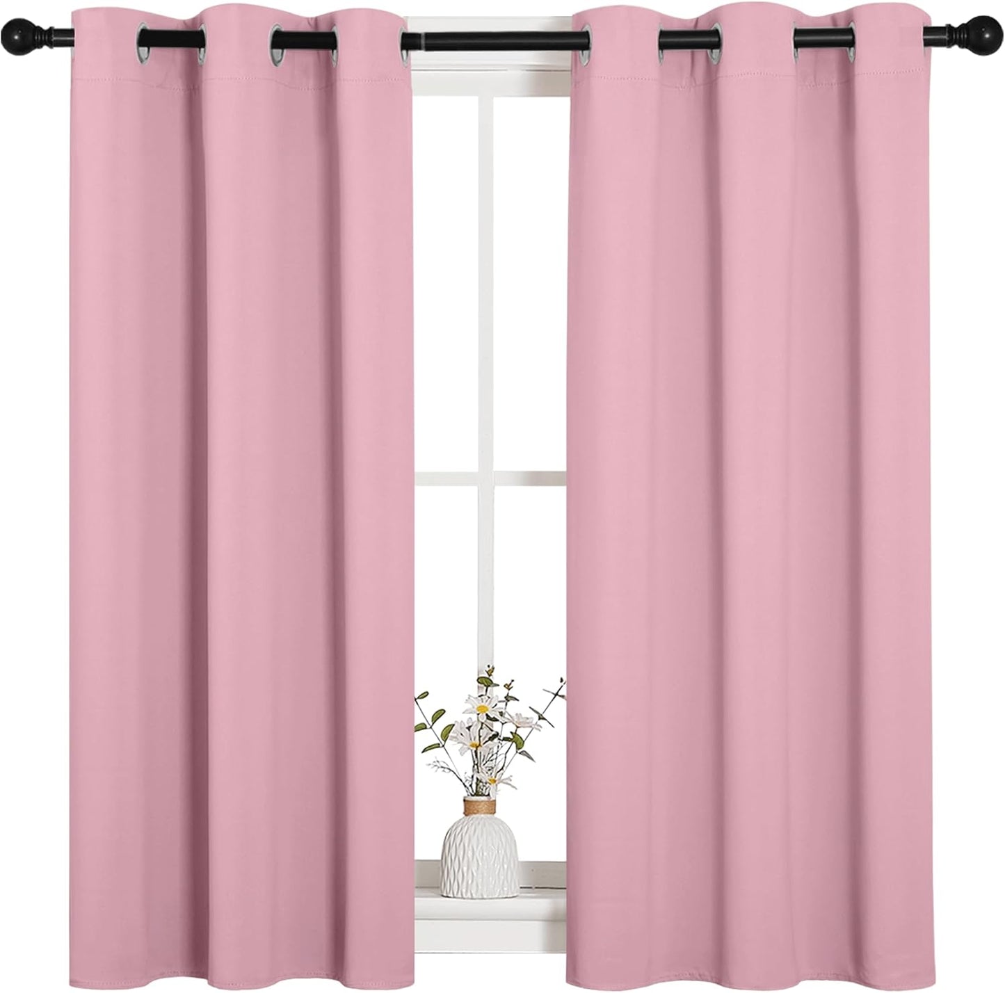 NICETOWN Blackout Curtain Panels - Thermal Insulated Draperies in Crystal Pink | 34x45 Inches, 1 Pair