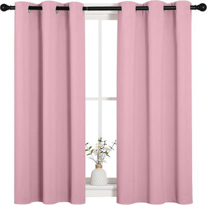 NICETOWN Blackout Curtain Panels - Thermal Insulated Draperies in Crystal Pink | 34x45 Inches, 1 Pair