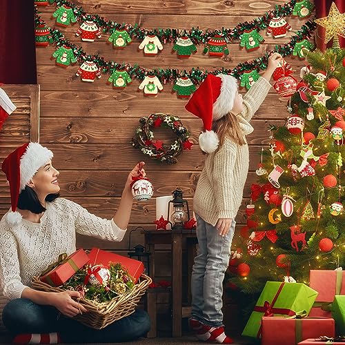 Christmas Tinsel Garland Pack - 39.4ft Festive Holiday Decor for Ugly Sweater Party