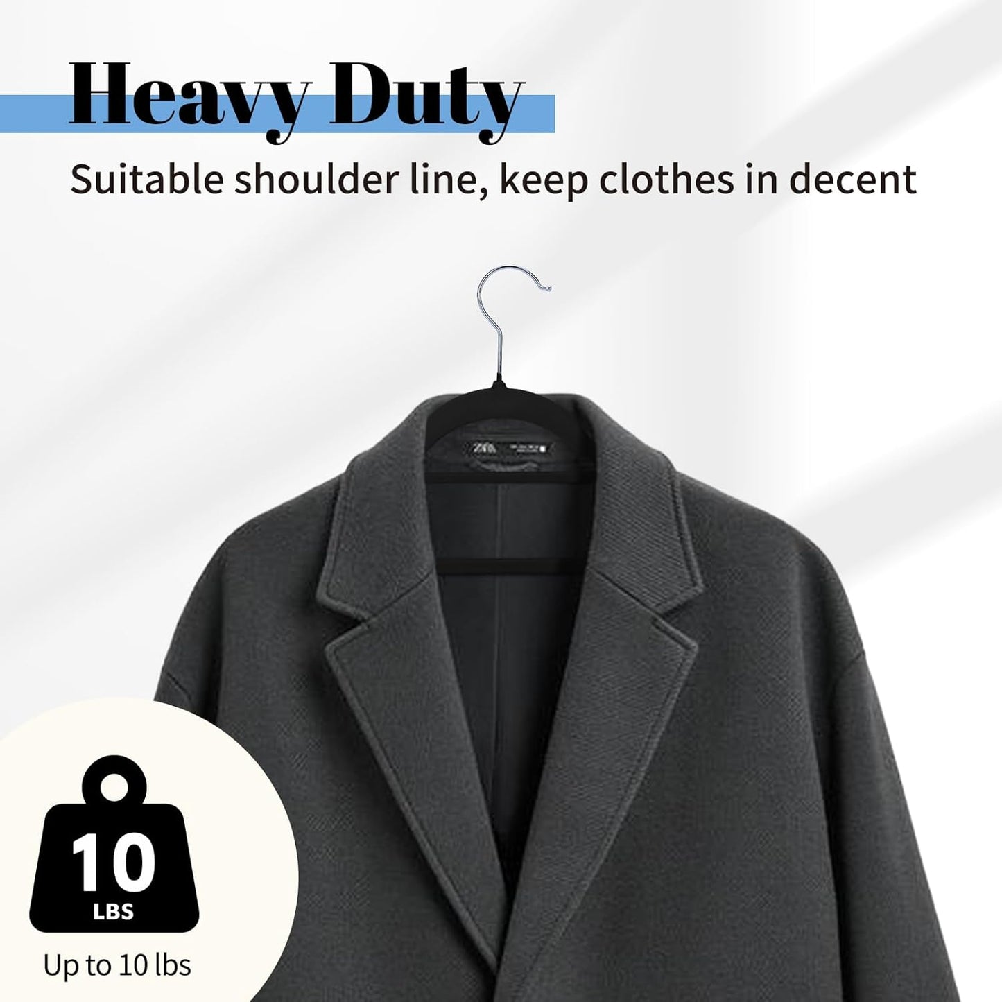 Smartor Black Velvet Hangers - 20 Pack Non-Slip Space-Saving Clothes Hangers with Tie Bar & Shoulder Notches