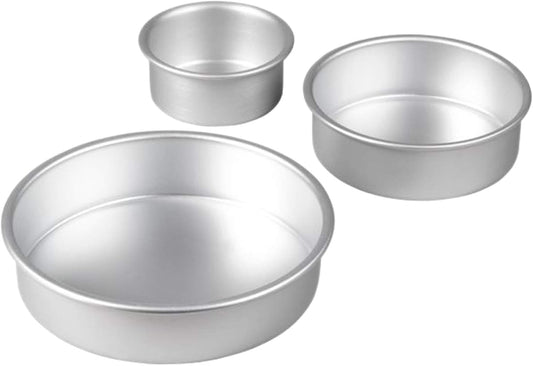 Wilton Round Cake Pan Set - 3-Piece Professional Bakeware for Tiered Cakes | Durable & Rust-Resistant, 4, 6, 8 in.