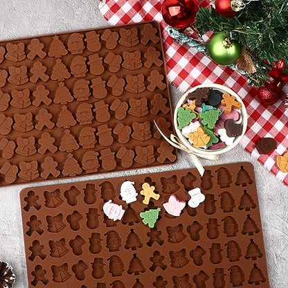 Webake Christmas Silicone Molds - 72 Cavities Holiday Shaped Candy & Fondant, 2 Pcs - Variation of THIS listing