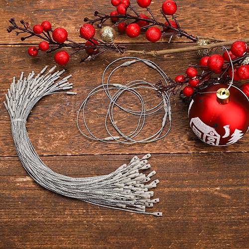 200pcs Christmas Ornament Hanger Strings with Snap Cord for Tree Decorations