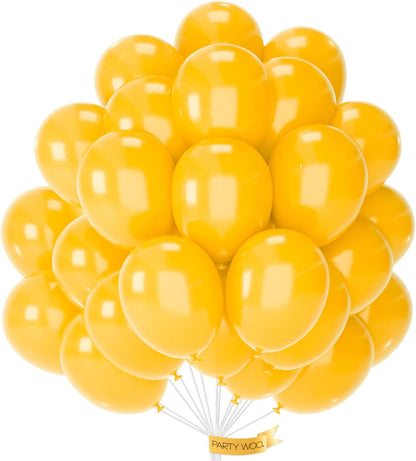 PartyWoo Mustard Yellow Balloons - 100pcs 12-Inch Fall Balloons for Birthday & Baby Showers