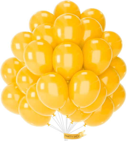 PartyWoo Mustard Yellow Balloons - 100pcs 12-Inch Fall Balloons for Birthday & Baby Showers